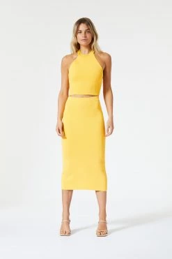 San Sloane Drew Racer Top Mango