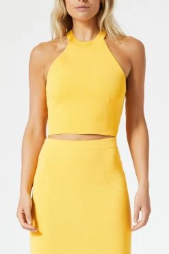 San Sloane Drew Racer Top Mango