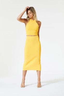 San Sloane Drew Racer Top Mango