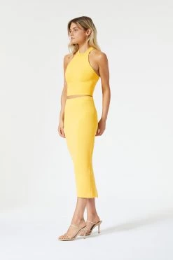 San Sloane Drew Racer Top Mango