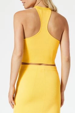 San Sloane Drew Racer Top Mango