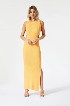 San Sloane Braxton Boat Neck Cut Out Midi Melon 10 San Sloane Braxton Boat Neck Cut Out Midi Melon