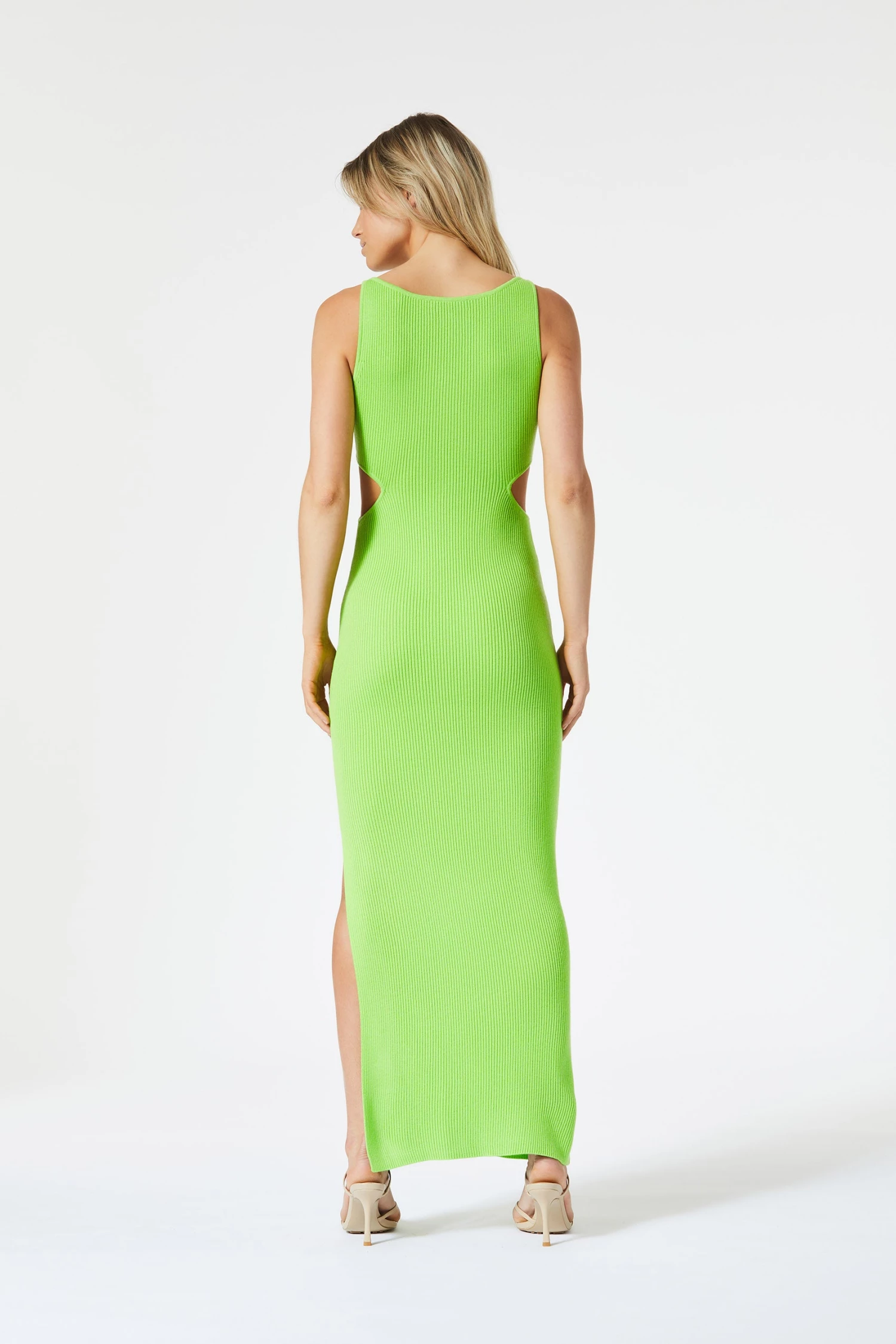 San Sloane Braxton Boat Neck Cut Out Midi Lime 7 San Sloane Braxton Boat Neck Cut Out Midi Lime