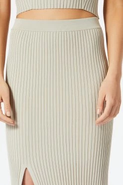 San Sloane Tia Rib Knit Skirt Oatmeal 10 San Sloane Tia Rib Knit Skirt Oatmeal