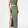 San Sloane Tia Rib Knit Skirt Khaki