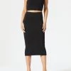 San Sloane Val High Waist Midi Skirt Black