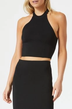 San Sloane Drew Racer Top Black