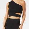 San Sloane Adriana Asym Cut Out Top Black