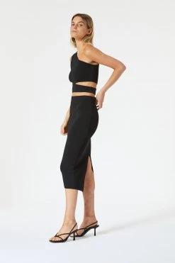 San Sloane Adriana Asym Cut Out Top Black 12 San Sloane Adriana Asym Cut Out Top Black