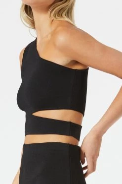 San Sloane Adriana Asym Cut Out Top Black 13 San Sloane Adriana Asym Cut Out Top Black