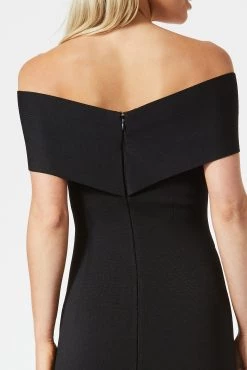 San Sloane Harley Crossover Midi Dress Black