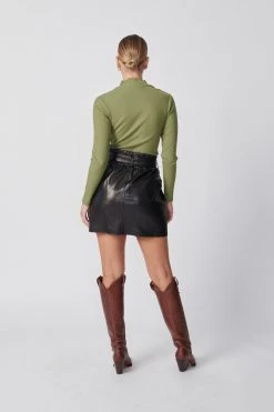 Ena Pelly Nyah Leather Mini Skirt