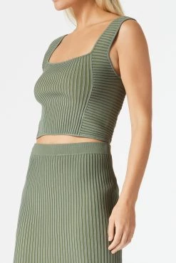 San Sloane Noa Rib Knit Top Khaki 11 San Sloane Noa Rib Knit Top Khaki