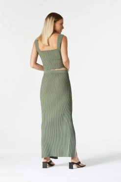 San Sloane Noa Rib Knit Top Khaki 12 San Sloane Noa Rib Knit Top Khaki