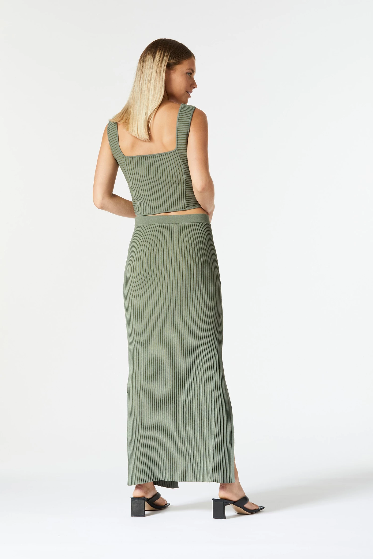 San Sloane Noa Rib Knit Top Khaki 7 San Sloane Noa Rib Knit Top Khaki