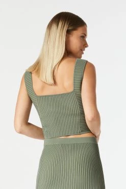 San Sloane Noa Rib Knit Top Khaki 13 San Sloane Noa Rib Knit Top Khaki