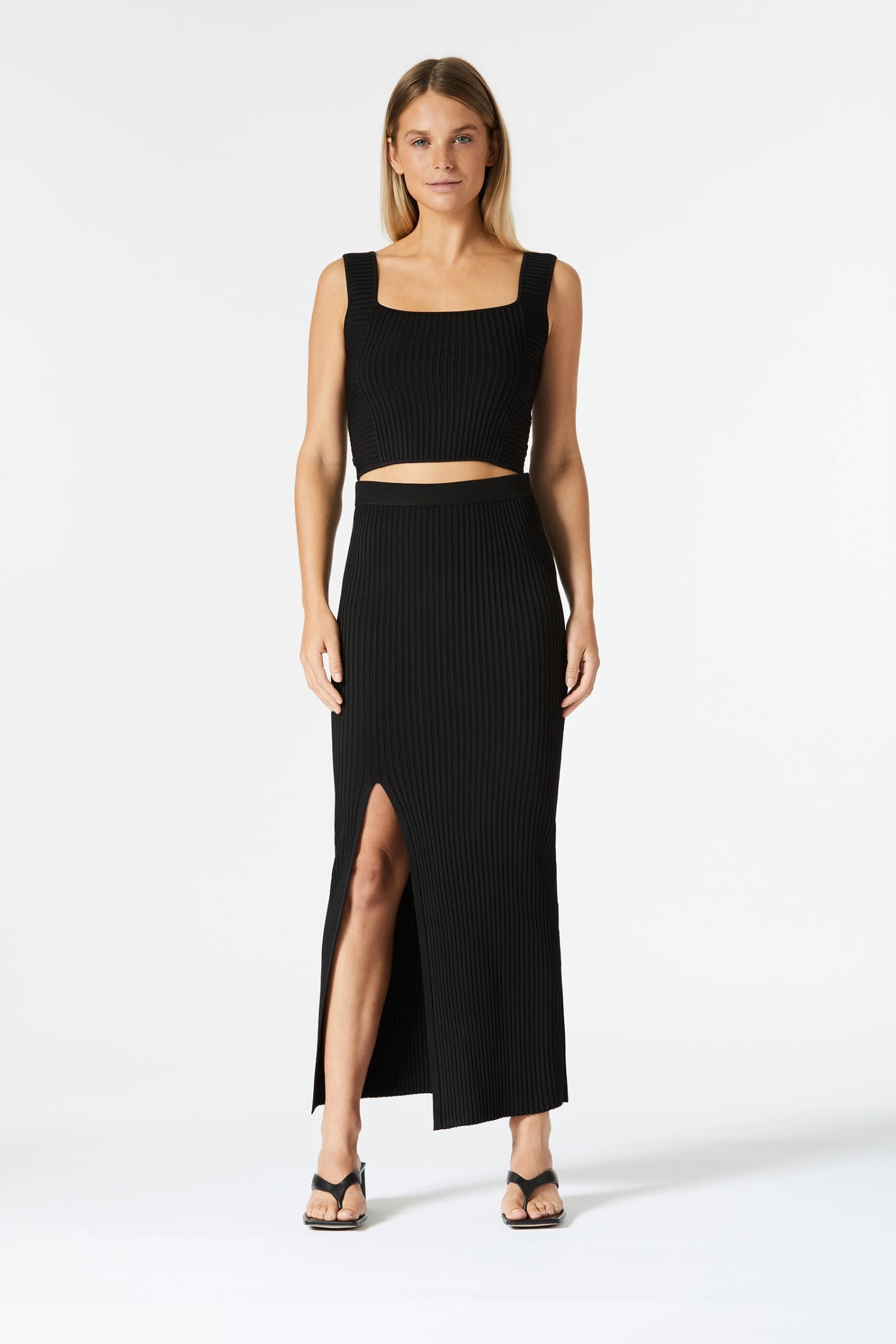 San Sloane Noa Rib Knit Top Black 4 San Sloane Noa Rib Knit Top Black