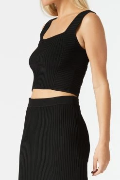 San Sloane Noa Rib Knit Top Black 9 San Sloane Noa Rib Knit Top Black