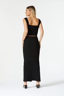 San Sloane Noa Rib Knit Top Black 10 San Sloane Noa Rib Knit Top Black