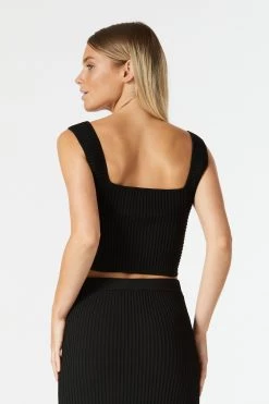 San Sloane Noa Rib Knit Top Black 11 San Sloane Noa Rib Knit Top Black