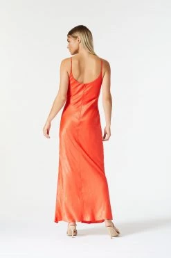 San Sloane Naturale Front Split Midi Dress