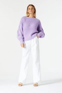 San Sloane Owens Knit Lilac