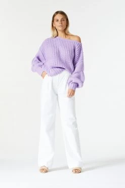San Sloane Owens Knit Lilac