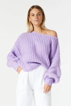 San Sloane Owens Knit Lilac