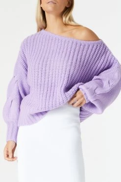 San Sloane Owens Knit Lilac