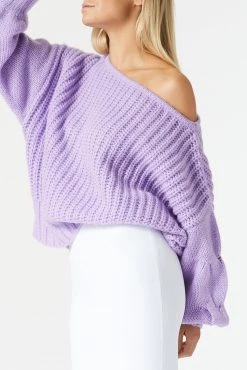San Sloane Owens Knit Lilac