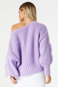 San Sloane Owens Knit Lilac