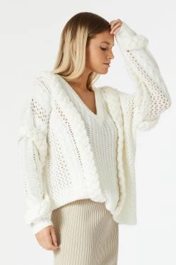 San Sloane Callista Cable Knit White 15 San Sloane Callista Cable Knit White