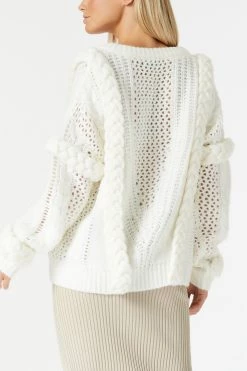 San Sloane Callista Cable Knit White 17 San Sloane Callista Cable Knit White