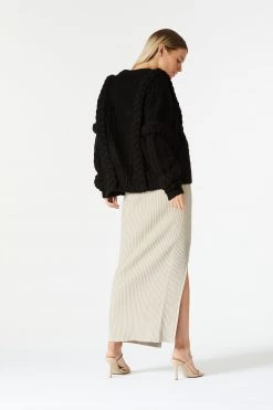 San Sloane Callista Cable Knit Black 20 San Sloane Callista Cable Knit Black
