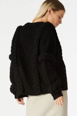 San Sloane Callista Cable Knit Black 21 San Sloane Callista Cable Knit Black