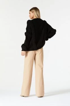 San Sloane Callista Cable Knit Black 15 San Sloane Callista Cable Knit Black