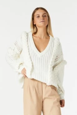 San Sloane Callista Cable Knit White 19 San Sloane Callista Cable Knit White