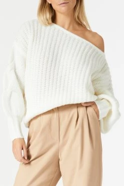 San Sloane Owens Knit White