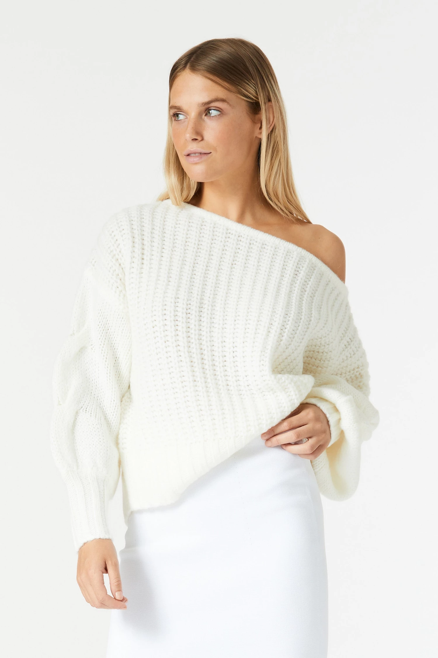 San Sloane Owens Knit White 9 San Sloane Owens Knit White