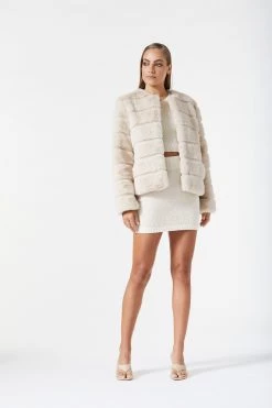 San Sloane Margot Faux Fur Jacket Light Tan 11 San Sloane Margot Faux Fur Jacket Light Tan