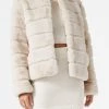 San Sloane Margot Faux Fur Jacket Light Tan