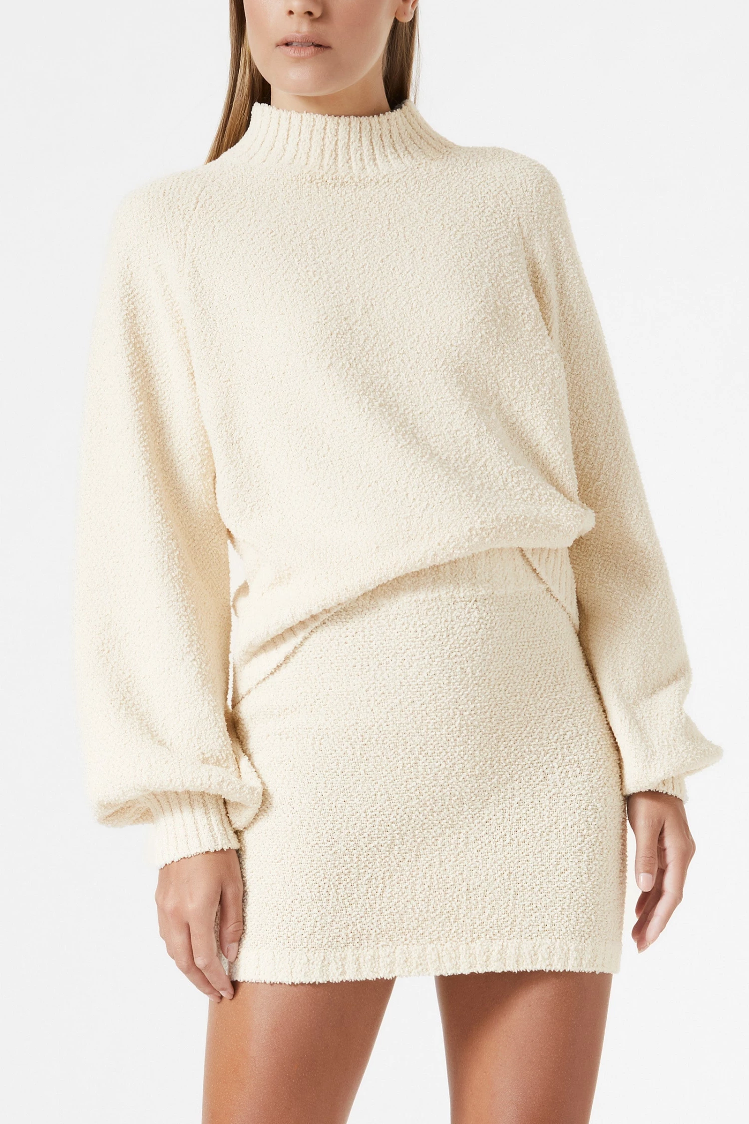 San Sloane Jonas Boucle Knit Sweater Beige 3 San Sloane Jonas Boucle Knit Sweater Beige