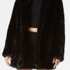 San Sloane Crawford Faux Fur Jacket Black