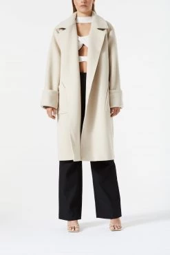 San Sloane Yvette Wool Coat Ecru