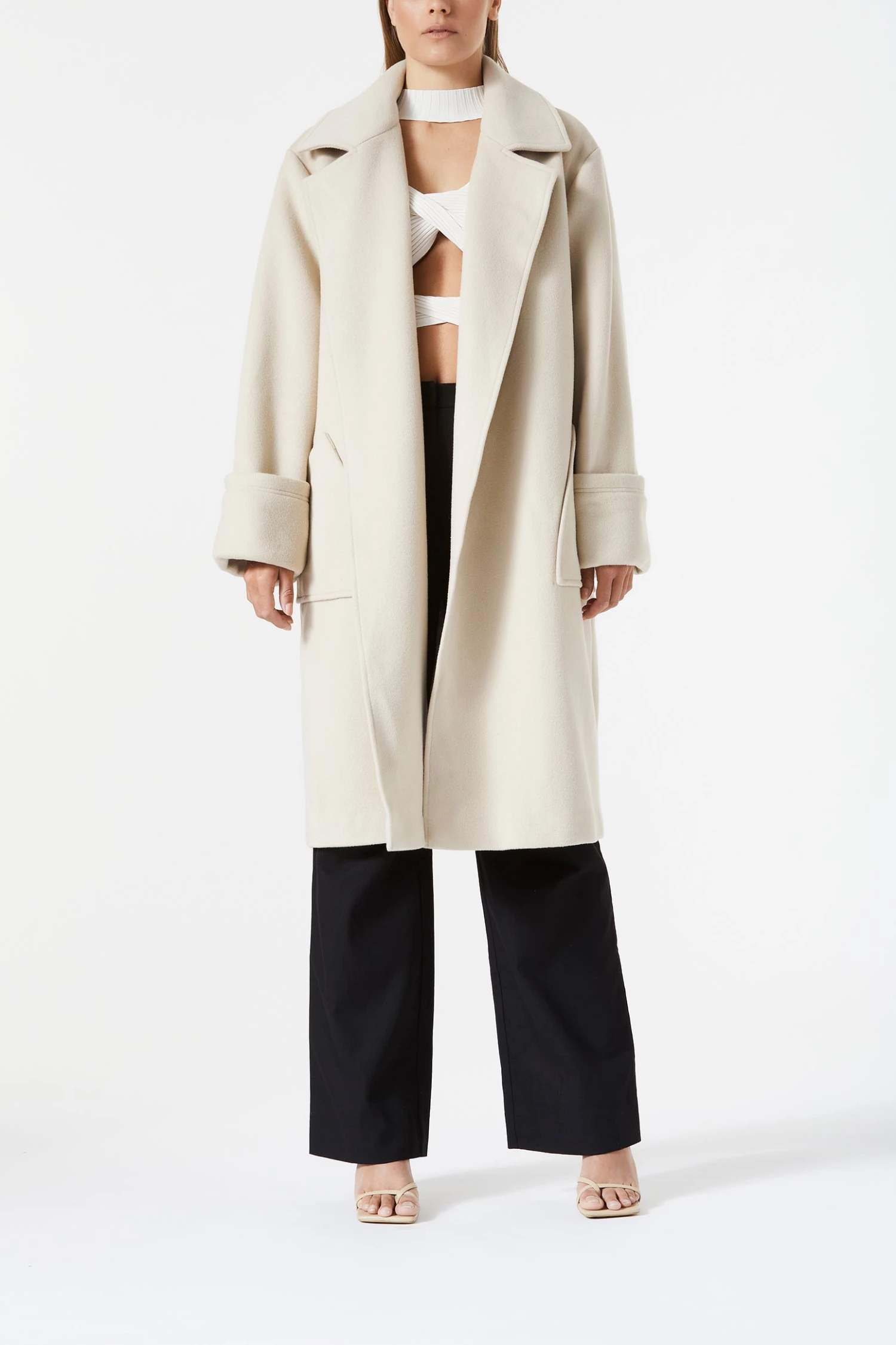 San Sloane Yvette Wool Coat Ecru 3 San Sloane Yvette Wool Coat Ecru