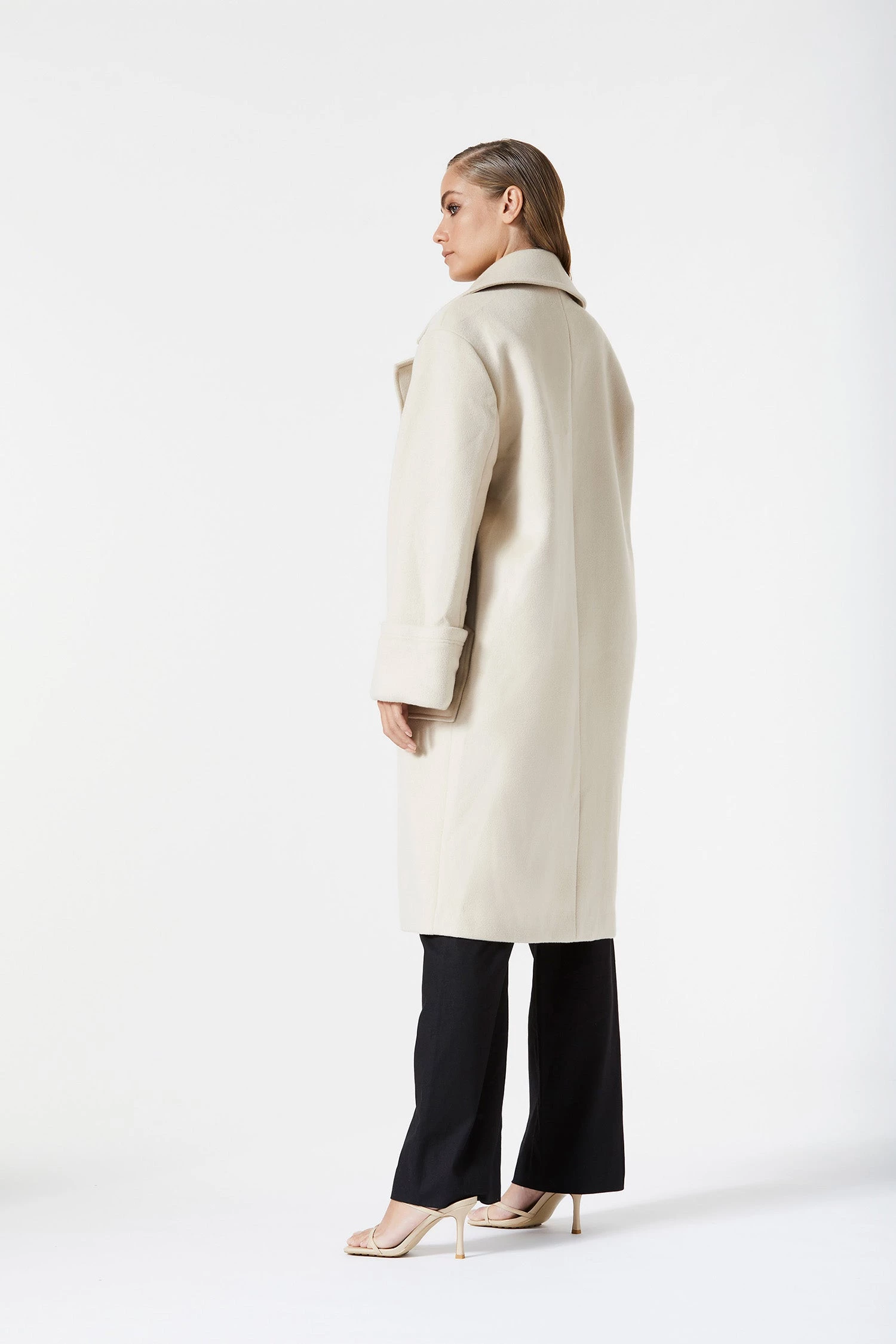 San Sloane Yvette Wool Coat Ecru 5 San Sloane Yvette Wool Coat Ecru