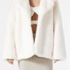 San Sloane Dahlia Faux Fur Jacket Cream