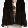 San Sloane Dahlia Faux Fur Jacket Black
