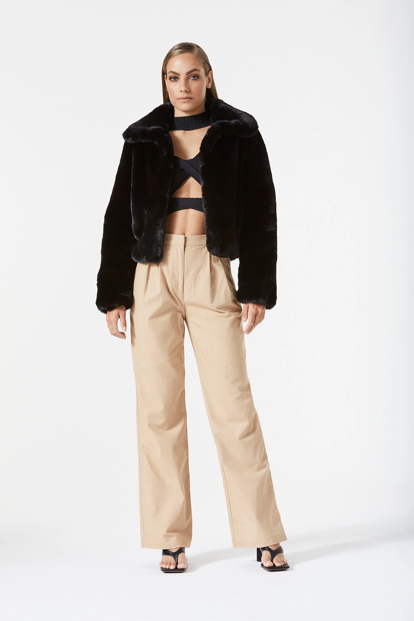 San Sloane Lyra Faux Fur Jacket Black 7 San Sloane Lyra Faux Fur Jacket Black