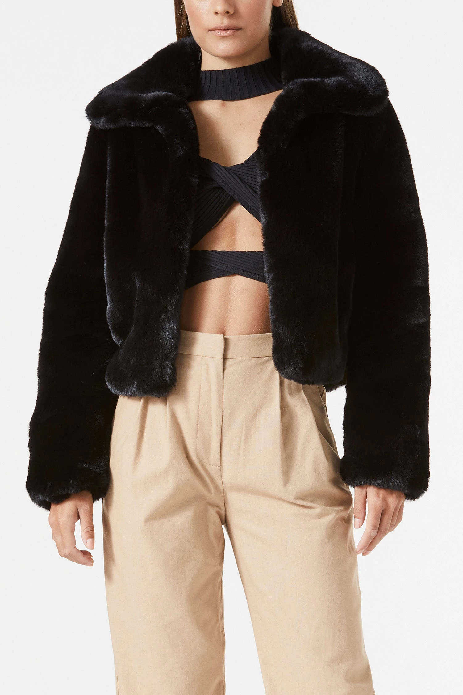 San Sloane Lyra Faux Fur Jacket Black 3 San Sloane Lyra Faux Fur Jacket Black